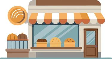 A bakery shop with a sign that says Wi-Fi on it vector