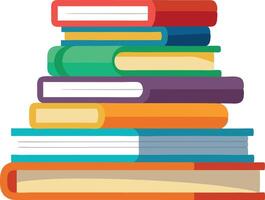 A stack of books with a variety of colors vector