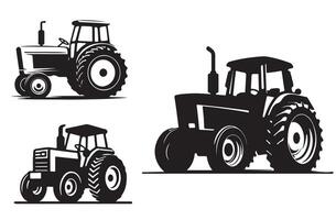 A simple, clean silhouette of a tractor with clear lines. white Background vector