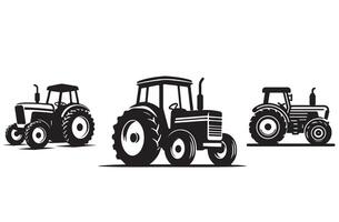 A simple, clean silhouette of a tractor with clear lines. white Background vector