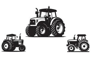 A simple, clean silhouette of a tractor with clear lines. white Background vector