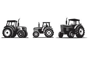 A simple, clean silhouette of a tractor with clear lines. white Background vector