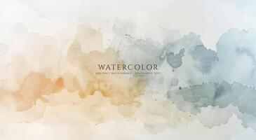 Abstract horizontal watercolor background. Neutral light colored empty space background illustration vector