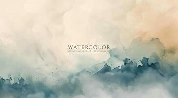 Abstract horizontal watercolor background. Neutral light colored empty space background illustration vector