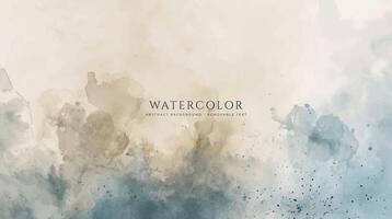 Abstract horizontal watercolor background. Neutral light colored empty space background illustration vector