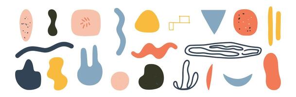 Set of abstract organic shape. hand drawn doodle art. blob vector