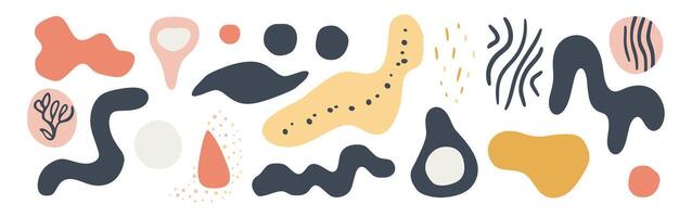Set of abstract organic shape. hand drawn doodle art. blob vector