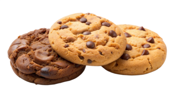 Three different types of cookies stacked on top of each other png