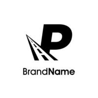 Minimalist Initial P Way Logo vector