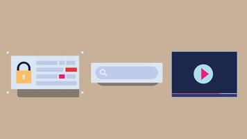 User interface icons for social media comments and player vector