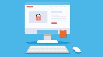 Computer screen mockup graphic illustration on solid background vector