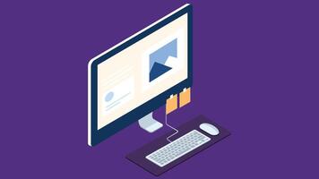 Computer screen mockup graphic illustration on solid background vector