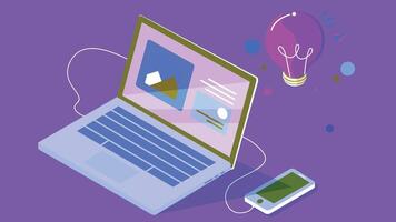 Computer screen mockup graphic illustration on solid background vector