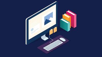 Computer screen mockup graphic illustration on solid background vector