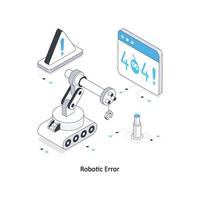 Robotic Error isometric stock illustration. EPS File stock illustration vector