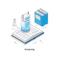 AI Learning isometric stock illustration. EPS File stock illustration vector