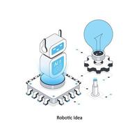 Robotic Idea isometric stock illustration. EPS File stock illustration vector