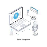 Voice Recognition isometric stock illustration. EPS File stock illustration vector