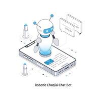 Robotic chat Ai Chat Bot isometric stock illustration. EPS File stock illustration vector