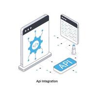 api integration isometric stock illustration. EPS File stock illustration vector