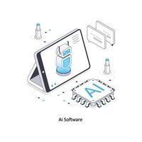 AI Software isometric stock illustration. EPS File stock illustration vector