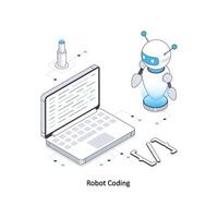 Robot Coding isometric stock illustration. EPS File stock illustration vector