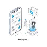 Chatting Robot isometric stock illustration. EPS File stock illustration vector