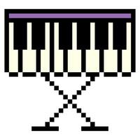 keyboard instrument piano with pixel art style vector