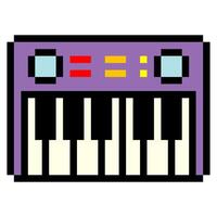 Piano in pixel art style vector