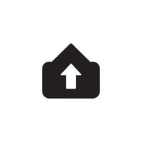 Upload icon set silhouette illustration. vector