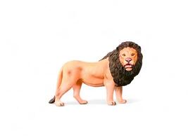 Miniature decoration of lion isolated on white photo