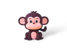 Miniature of monkey cartoon isolated on white photo