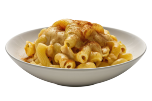 White bowl filled with macaroni and cheese png