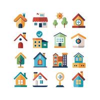 Home and Real Estate Icon Set Collection Illustration vector