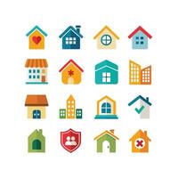 Home and Real Estate Icon Set Collection Illustration vector