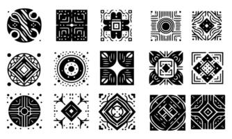 Brutal abstract geometric shapes and grids. vector