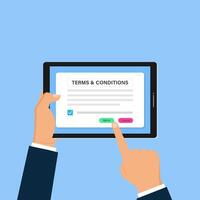 Terms and conditions in online format. vector
