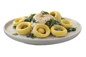 Tortelloni with Spinach and Cream Sauce png