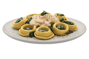 Tortelloni with Spinach and Cream Sauce png