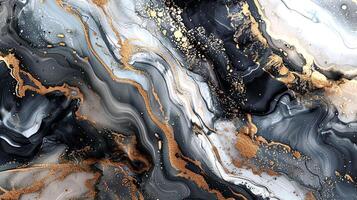 Modern Artistic Design with Gold, Blue, Grey, and Turquoise Accents, Fluid Ink and Watercolor Patterns, Abstract Waves and Swirls, and Luxurious Marble Texture Background photo