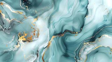 Modern Artistic Design with Gold, Blue, Grey, and Turquoise Accents, Fluid Ink and Watercolor Patterns, Abstract Waves and Swirls, and Luxurious Marble Texture Background photo