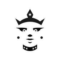 a black and white image of a person's head with a crown on it. vector