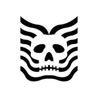 a black and white drawing of a skull with a skull on it vector