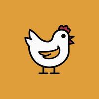 simple chicken one line illustration, colorful chicken art, abstract chicken rooster face head mascot logo icon vector