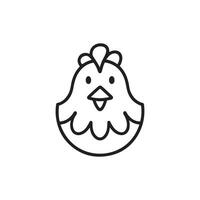 simple chicken one line illustration, colorful chicken art, abstract chicken rooster face head mascot logo icon vector