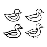 duck silhouettes, Lake Ducks Silhouette, Duck silhouettes, duck collection, various poses, black isolated figures vector