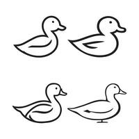 duck silhouettes, Lake Ducks Silhouette, Duck silhouettes, duck collection, various poses, black isolated figures vector