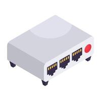 A modern technology icon of network hub vector