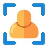 An editable design icon of profile recognition vector