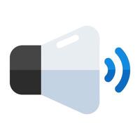 A flat design icon of high volume vector
